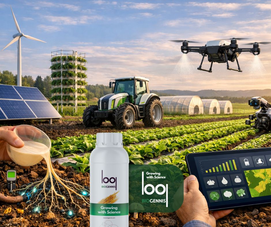 Cultivo agrícola moderno adaptado al futuro del campo y a una producción más eficiente.
