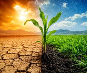 Cultivo agrícola manteniendo su desarrollo entre condiciones de sequía, calor extremo y estrés ambiental