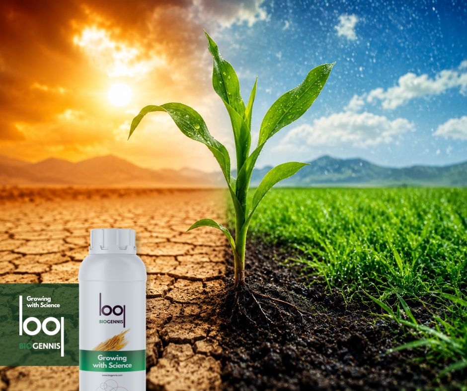 Cultivo agrícola manteniendo su desarrollo entre condiciones de sequía, calor extremo y estrés ambiental